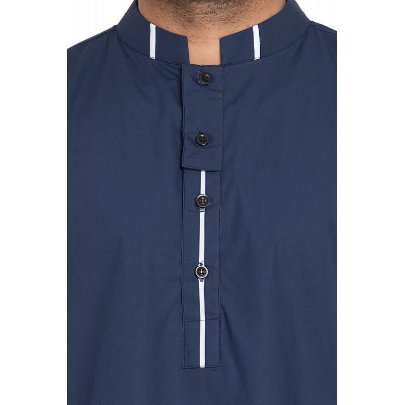Navy Blue Mandarin Neck Winter kurta